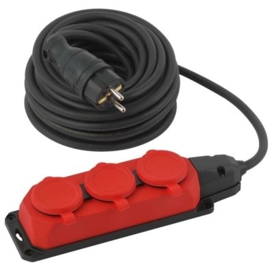 Удлинитель силовой UK-3e-3×1.5-10m-IP44(KG) с/з 3-м каучук 10м КГ 3х1.5кв.мм IP44 Эра Б0057580