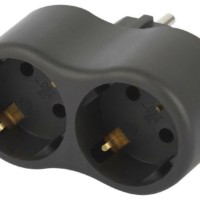 Разветвитель сетевой 2 гнезда с/з 16А черн. Эра Б0059722