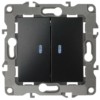 Выключатель 2кл. СП 12 12-1105-05 10А IP20 250В 10AX с инд. механизм антрацит Эра Б0014661