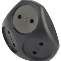 Разветвитель сетевой 3 гнезда б/з 10А черн. Эра Б0059721