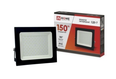 Прожектор светодиодный СДО-7 150Вт 230В 6500К IP65 черн. In Home 4690612034669