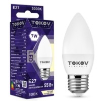 Лампа СДЛ 7Вт С37 3000К Е27 176-264В Tokov Electric TKE-C37-E27-7-3K