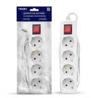 Удлинитель сетевой 4х5м с/з с выкл. 16А 3х1 Tokov Electric TKE-C01-BU4-5-1-ZV