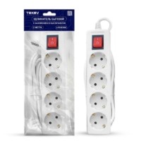 Удлинитель сетевой 4х2м с/з с выкл. 16А 3х1 Tokov Electric TKE-C01-BU4-2-1-ZV