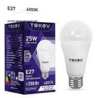 Лампа СДЛ 25Вт А60 4000К Е27 176-264В Tokov Electric TKE-A60-E27-25-4K