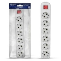 Колодка удлинителя 6-м 16А с/з с/з АБС-пластик бел. Tokov Electric TKE-C01-KU6-ZV