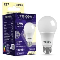Лампа СДЛ 12Вт А60 3000К Е27 176-264В Tokov Electric TKE-A60-E27-12-3K
