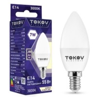 Лампа СДЛ 7Вт С37 3000К Е14 176-264В Tokov Electric TKE-C37-E14-7-3K