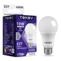 Лампа СДЛ 10Вт А60 4000К Е27 176-264В Tokov Electric TKE-A60-E27-10-4K