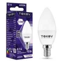 Лампа СДЛ 10Вт С37 4000К Е14 176-264В Tokov Electric TKE-C37-E14-10-4K
