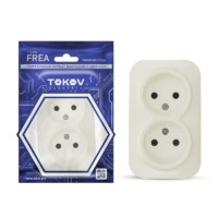 Розетка 2-м ОП Frea 16А IP20 250В без заземл. АБС-пластик беж. Tokov Electric TKE-FR-R2-C02