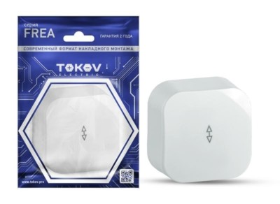 Переключатель 1-кл. ОП Frea 10А IP20 250В АБС-пластик бел. Tokov Electric TKE-FR-P1-C01
