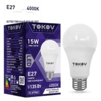 Лампа СДЛ 15Вт А60 4000К Е27 176-264В Tokov Electric TKE-A60-E27-15-4K