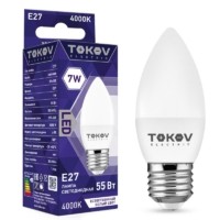 Лампа СДЛ 7Вт С37 4000К Е27 176-264В Tokov Electric TKE-C37-E27-7-4K