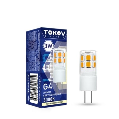 Лампа СДЛ 3Вт Capsule 3000К G4 220-240В Tokov Electric TKE-G4-3-3K