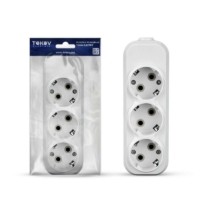 Колодка удлинителя 3-м 16А с/з АБС-пластик бел. Tokov Electric TKE-C01-KU3-Z