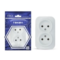 Розетка 2-м ОП Frea 16А IP20 250В без заземл. АБС-пластик бел. Tokov Electric TKE-FR-R2-C01