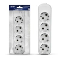 Колодка удлинителя 4-м 16А с/з АБС-пластик бел. Tokov Electric TKE-C01-KU4-Z