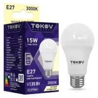 Лампа СДЛ 15Вт А60 3000К Е27 176-264В Tokov Electric TKE-A60-E27-15-3K