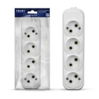 Колодка удлинителя 4-м 10А б/з АБС-пластик бел. Tokov Electric TKE-C01-KU4