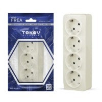 Розетка 4-м ОП Frea 16А IP20 250В с заземл. АБС-пластик беж. Tokov Electric TKE-FR-R4Z-C02
