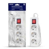 Удлинитель сетевой 3х2м с/з с выкл. 16А 3х1 Tokov Electric TKE-C01-BU3-2-1-ZV