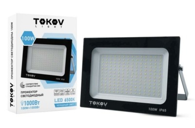 Прожектор светодиодный 100Вт 6700лм 6500К IP65 черн. Tokov Light TKL-FL/LED-100-6.5K-IP65