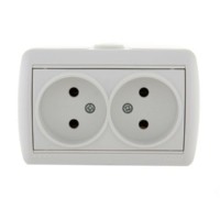 Розетка 2-м ОП Nata 16А IP20 керамика бел. Lezard 710-0200-128