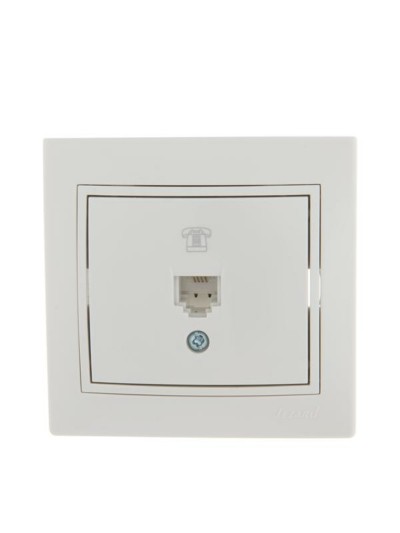 Розетка ТФ 1-м СП Mira RJ11 бел./бел. Lezard 701-0202-137