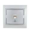 Розетка ПК 1-м СП Mira RJ45 сер. метал. Lezard 701-1010-139