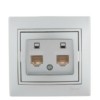 Розетка ПК 2-м СП Mira RJ45 сер. метал. Lezard 701-1010-141