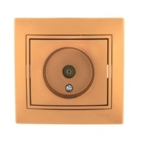 Розетка телевизионная оконечная ТВ СП Mira зол. металлик Lezard 701-1313-130