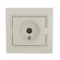 Розетка телевизионная проходная ТВ СП Mira крем./крем. Lezard 701-0303-129