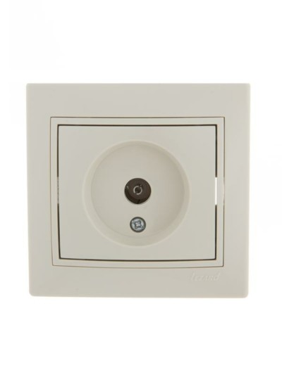 Розетка телевизионная проходная ТВ СП Mira крем./крем. Lezard 701-0303-129