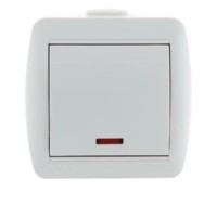 Выключатель 1кл. ОП Nata 10А IP20 с инд. бел. Lezard 710-0200-111