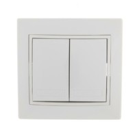 Выключатель 2кл. СП Mira 10А IP20 с бел.вставкой бел. Lezard 701-0202-101