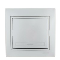 Выключатель 1кл. СП Mira 10А IP20 со вставкой сер. метал. Lezard 701-1010-100