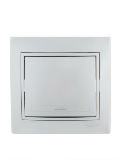 Выключатель 1кл. СП Mira 10А IP20 со вставкой сер. метал. Lezard 701-1010-100