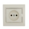 Розетка 1-м СП Mira 16А IP20 со вставкой керамика крем. Lezard 701-0303-121