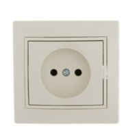 Розетка 1-м СП Mira 16А IP20 со вставкой керамика крем. Lezard 701-0303-121