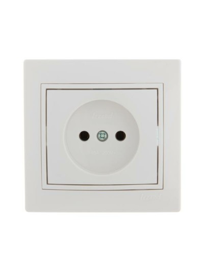 Розетка 1-м СП Mira 16А IP20 с бел. вставкой керамика бел. Lezard 701-0202-121
