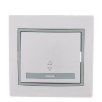 Переключатель 1кл. СП проходной Mira 10А с сер. вставкой бел. Lezard 701-0215-105