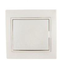 Выключатель 1кл. СП Mira 10А IP20 со вставкой жемч./бел. перламутр. Lezard 701-3030-100