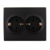 Розетка 2-м СП Karina с/з термопласт черн. бархат Lezard 707-4200-127B