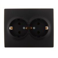 Розетка 2-м СП Karina с/з термопласт черн. бархат Lezard 707-4200-127B