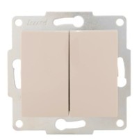 Выключатель 2кл. 1п СП Karina 10А IP20 механизм крем. Lezard 707-0388-101