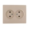 Розетка 2-м СП Karina 16А IP20 термопласт крем. Lezard 707-0300-128B