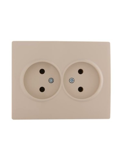 Розетка 2-м СП Karina 16А IP20 термопласт крем. Lezard 707-0300-128B