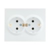 Розетка 2-м СП Vesna с/з ПБТ бел. Lezard 742-0200-127B