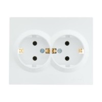 Розетка 2-м СП Vesna с/з ПБТ бел. Lezard 742-0200-127B